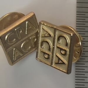 CPA ACP Canadian Police Association 1/2" x 1/2" Gold Tone Metal Pin
